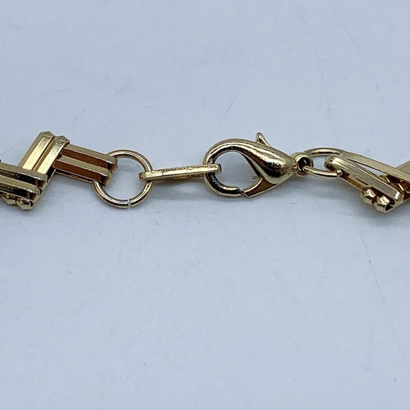 Vintage Gold Plated Zigzag Egyptian Style Hieroglyph Necklace - Picture 9 of 9